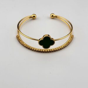 Enchanted Clover Open Bangle Bracelet